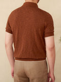Men’s Cotton-Linen Blended Lapel Polo Shirt