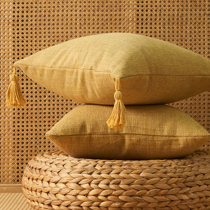 Cotton Linen Fringe Pillow