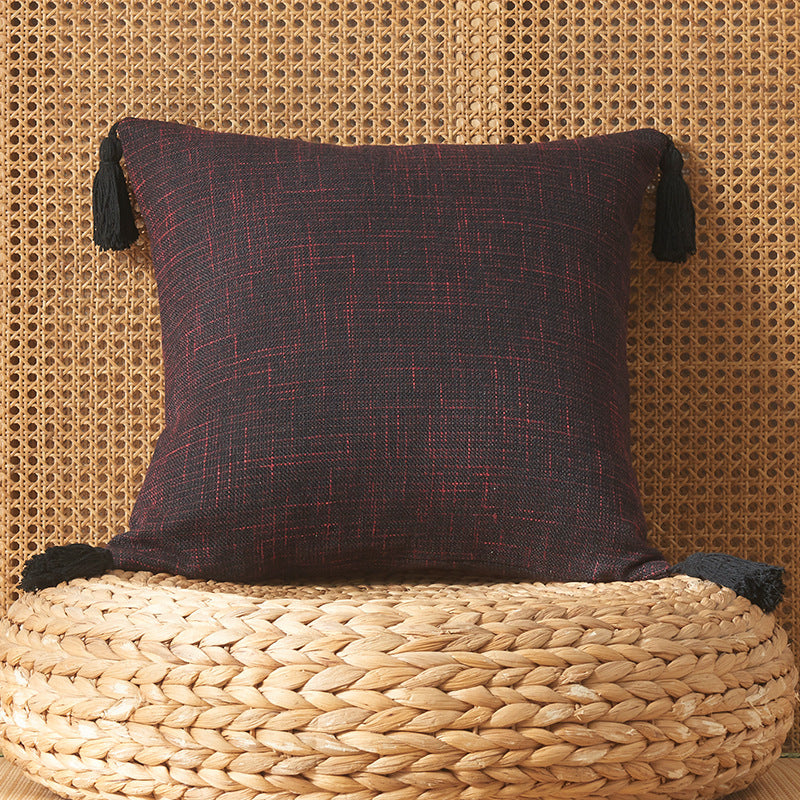 Cotton Linen Fringe Pillow