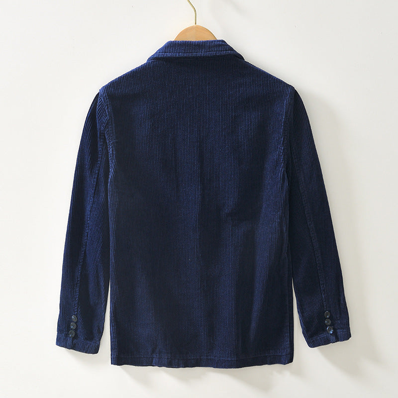 Men’s Casual Loose Cotton Corduroy Suit Jacket
