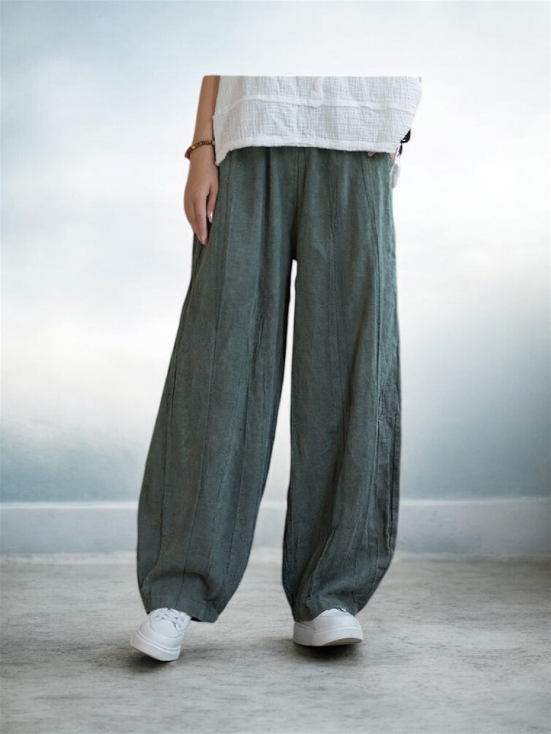 Tie-dyed Old Padded Cotton Fleece Pants