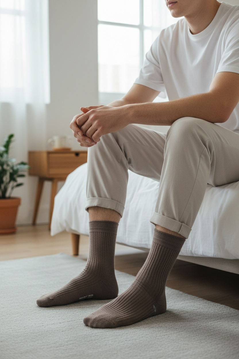 98 Australian Cotton Double Needle Men's Socks