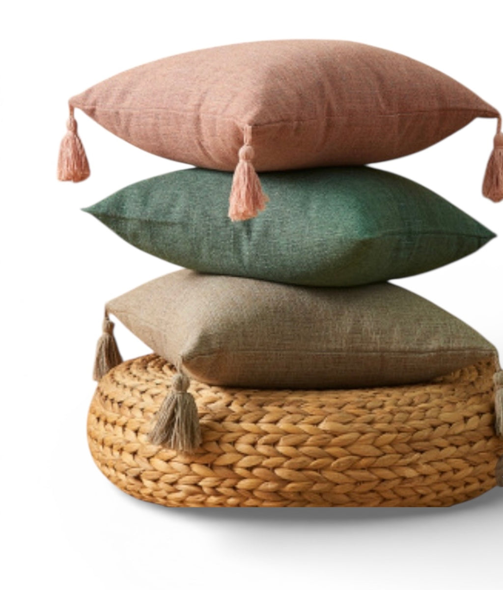 Cotton Linen Fringe Pillow